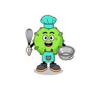 Illustration of virus as a bakery chef vector