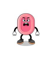 soap cartoon illustration with angry expression vector