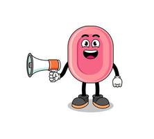 soap cartoon illustration holding megaphone vector