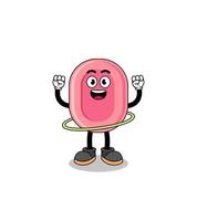 Character Illustration of soap playing hula hoop vector