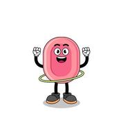 Character Illustration of soap playing hula hoop vector