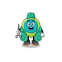 Illustration of location symbol mascot as a surgeon vector