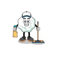 Character mascot of chewing gum as a cleaning services vector