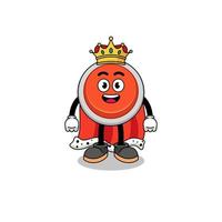 Mascot Illustration of emergency button king vector