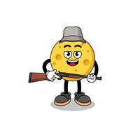 Cartoon Illustration of round cheese hunter vector