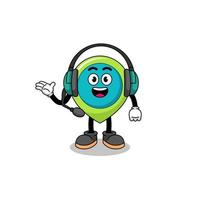 Mascot Illustration of location symbol as a customer services