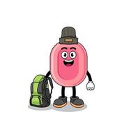 Illustration of soap mascot as a hiker vector