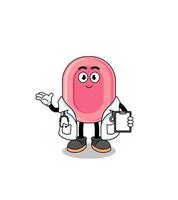 Cartoon mascot of soap doctor vector