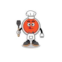 Mascot Illustration of emergency button chef vector