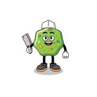 Mascot of puke as a butcher vector