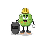 Mascot of puke as a welder vector