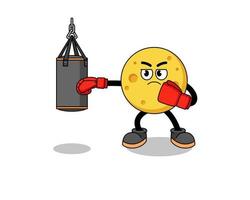 Illustration of round cheese boxer vector