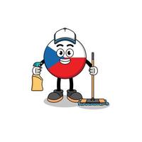 Character mascot of czech republic as a cleaning services vector