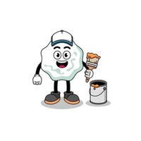 Character mascot of chewing gum as a painter vector