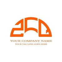 ZCQ letter logo creative design with vector graphic