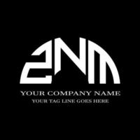 ZNM letter logo creative design with vector graphic