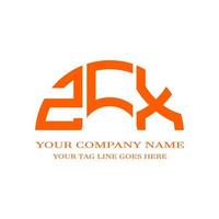 ZCX letter logo creative design with vector graphic