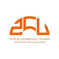 ZCU letter logo creative design with vector graphic