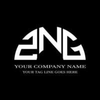 diseño creativo del logotipo de la letra zng con gráfico vectorial vector