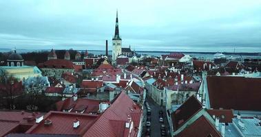 Tallinn Old Town Roofs and Buildings during Christmas Holidays, Estonia video