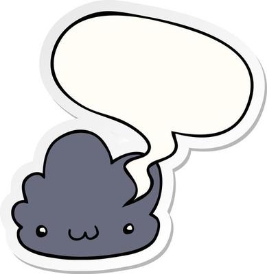 cute cartoon cloud and speech bubble sticker