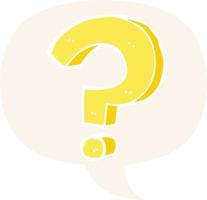 cartoon question mark and speech bubble in retro style vector