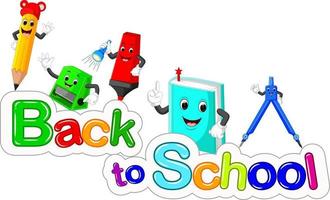 Back to School Title Texts with School Items vector