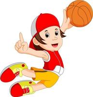 cartoon basketball player vector