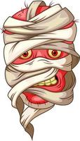 dibujos animados de cabeza de momia vector