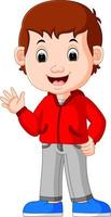 Cute boy cartoon good posing vector