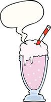 cartoon milkshake and speech bubble vector
