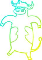 cold gradient line drawing cartoon bull vector