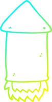 cold gradient line drawing cartoon rocket vector