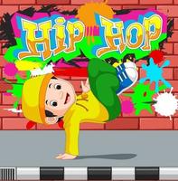 niños bailando hip hop vector