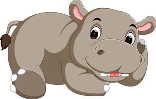 Cute hippo cartoon vector