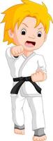 dibujos animados de jugador de karate chico vector