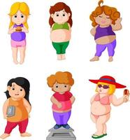 Cartoon Fat woman vector