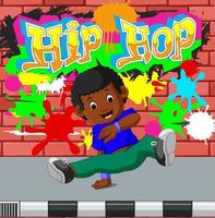 niños bailando hip hop vector