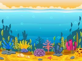 Underwater scene with tropical coral reef vector