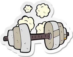 sticker of a cartoon dumbbell vector