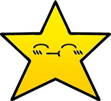 gradient shaded cartoon gold star vector