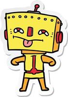 sticker of a cartoon robot vector