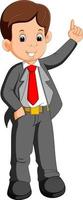 businessman cartoon presenting vector