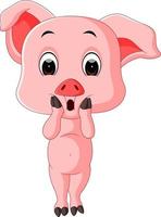 cute baby pig cartoon vector