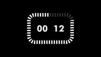 15 second animation from 15 to 0 seconds. Modern flat design with animation on dark background. 4K. video