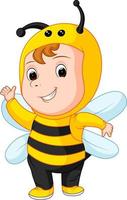 Cute baby wearing a bee suit vector