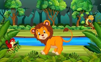 Lion in the forest vector