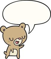 cartoon bear and speech bubble vector