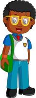 School boy cartoon walking vector