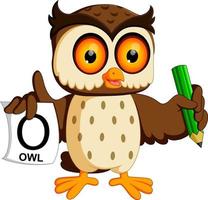 cute owl writing vector